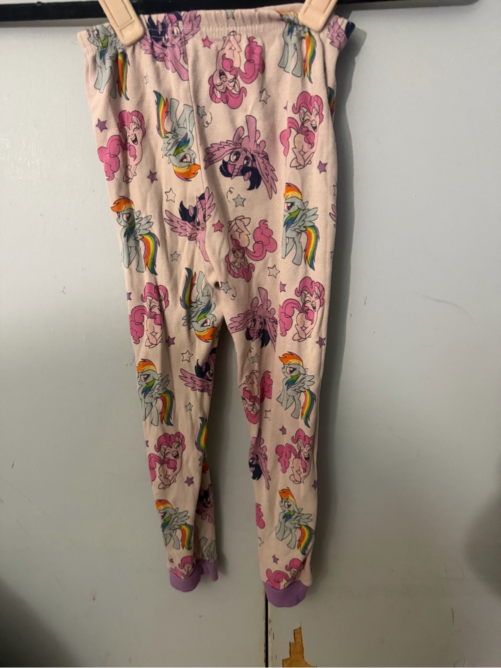 My Little Pony 5T Pink Pajama Bottoms with Rainbow & Purple Details - Picture 4 of 8